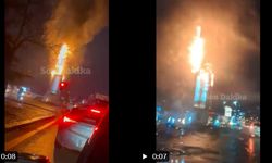 Ostim alev alev: Saat kulesi yakınında yangın