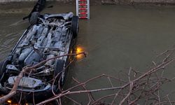 Ankara’da araç çaya uçtu! Kurtarma anları kamerada