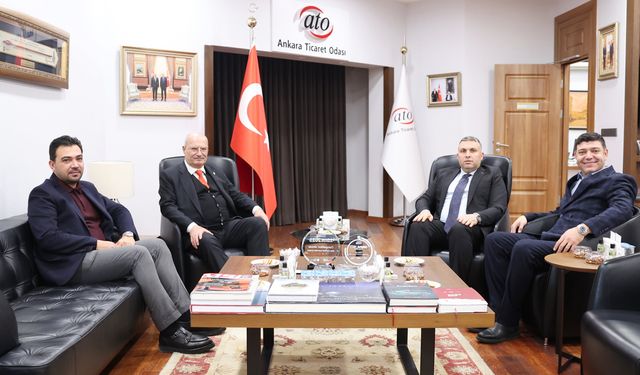 Ankaragücü yetkilileri ATO'da başkanı ziyaret etti