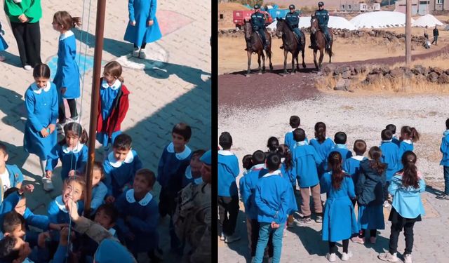 Köy okullarında bayraklar yenilendi:Jandarma’dan anlamlı ziyaret