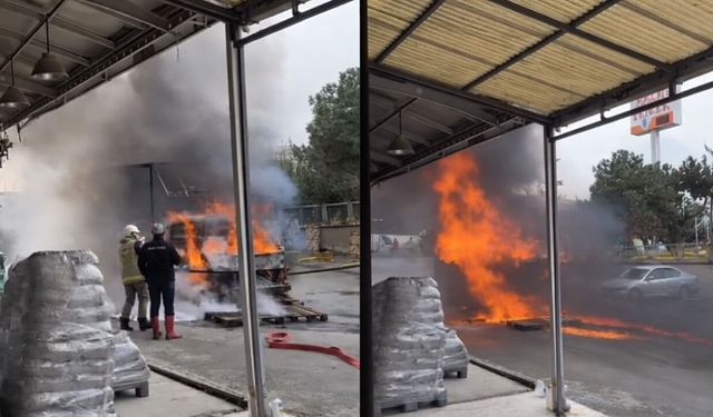 Ankara son dakika yangın: Alev alan kamyonet hareket etti