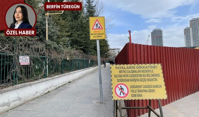 Mamak Metro inşaatı devam ediyor: Sultan Fatih Caddesi’nde karşıdan karşıya geçişler kısıtlandı