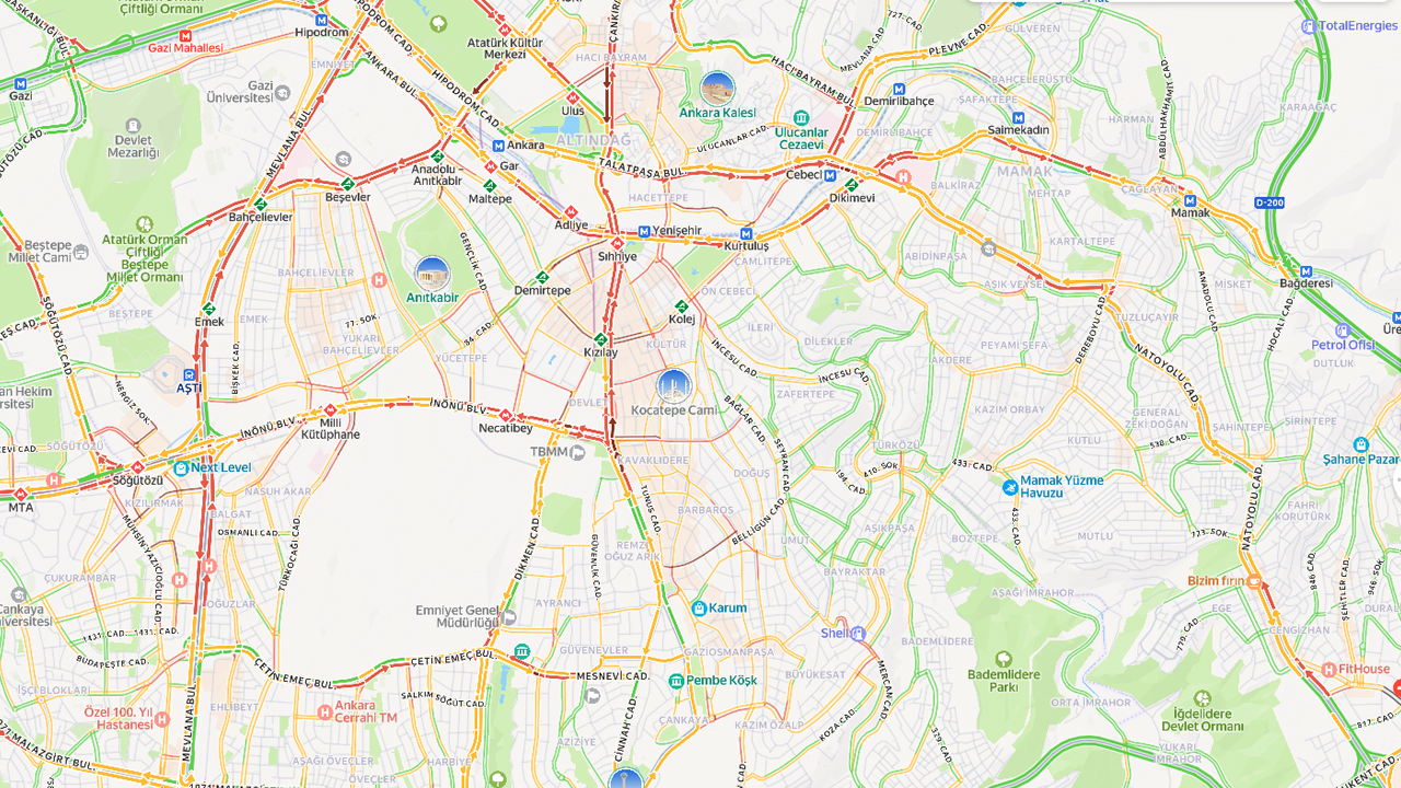 13 Şubat Ankara Akşam Trafiği