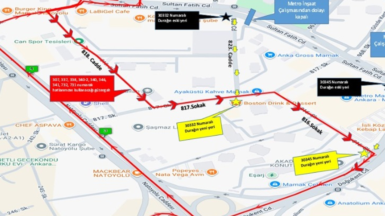 Mamak Metro Güzergah