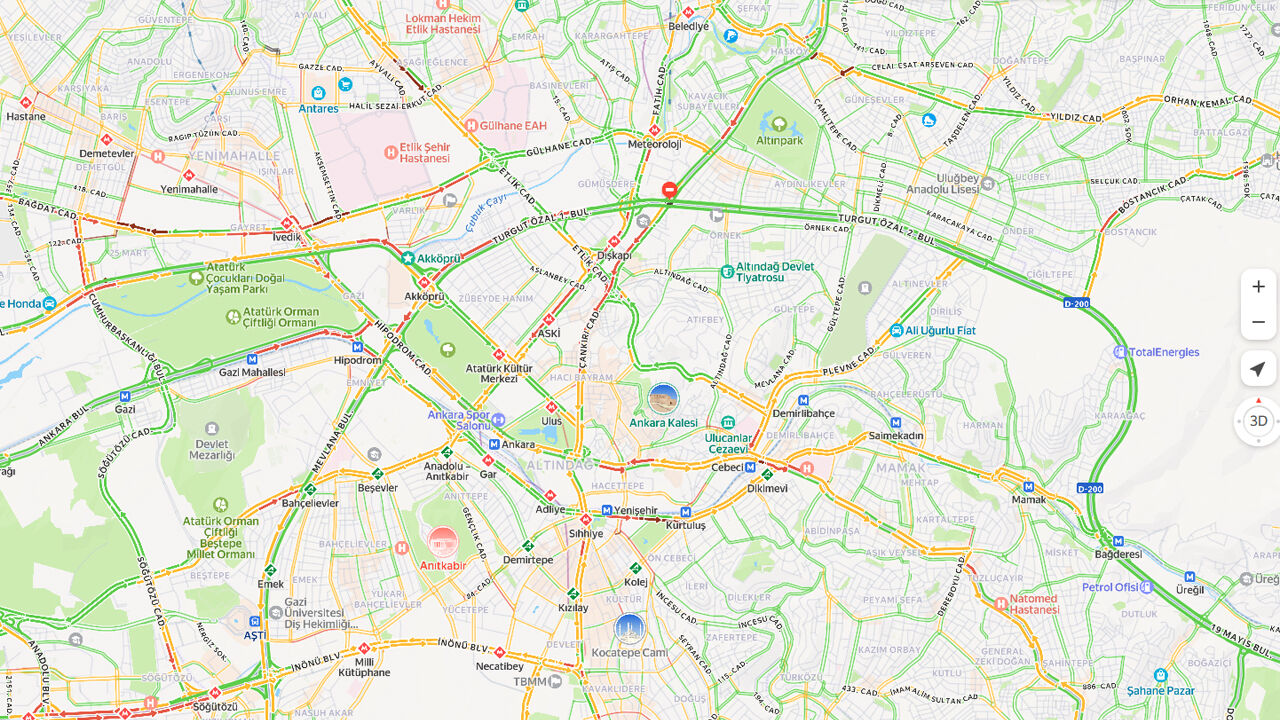 Ankara Trafik Haritası 4 Mart