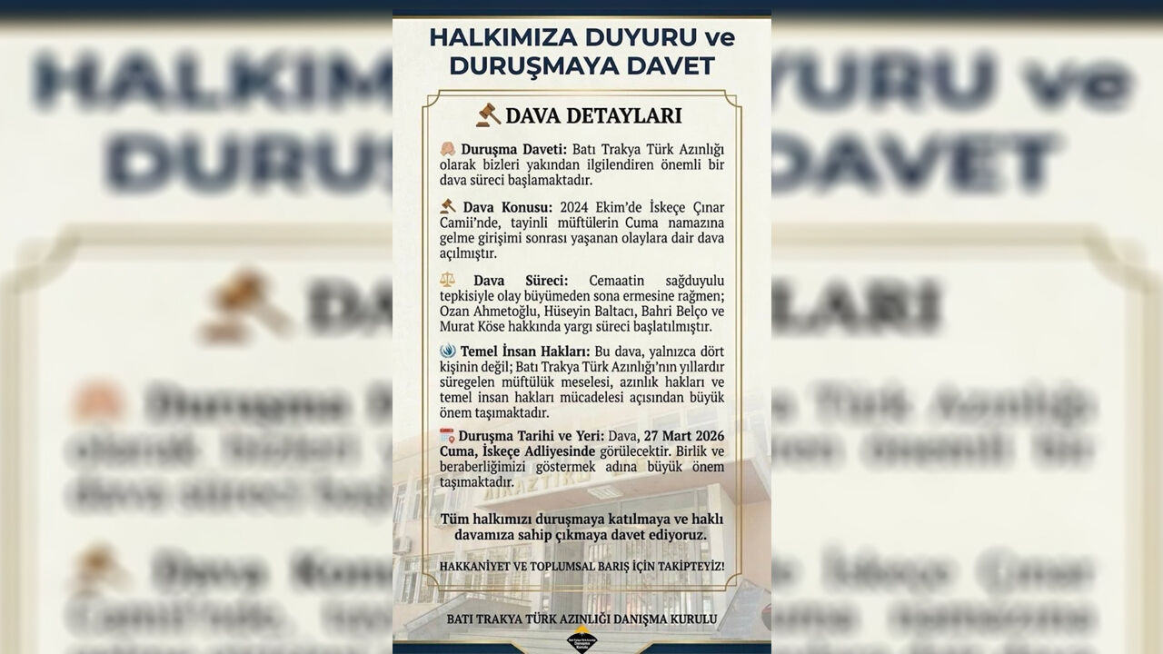 Batı Trakya Duruşma
