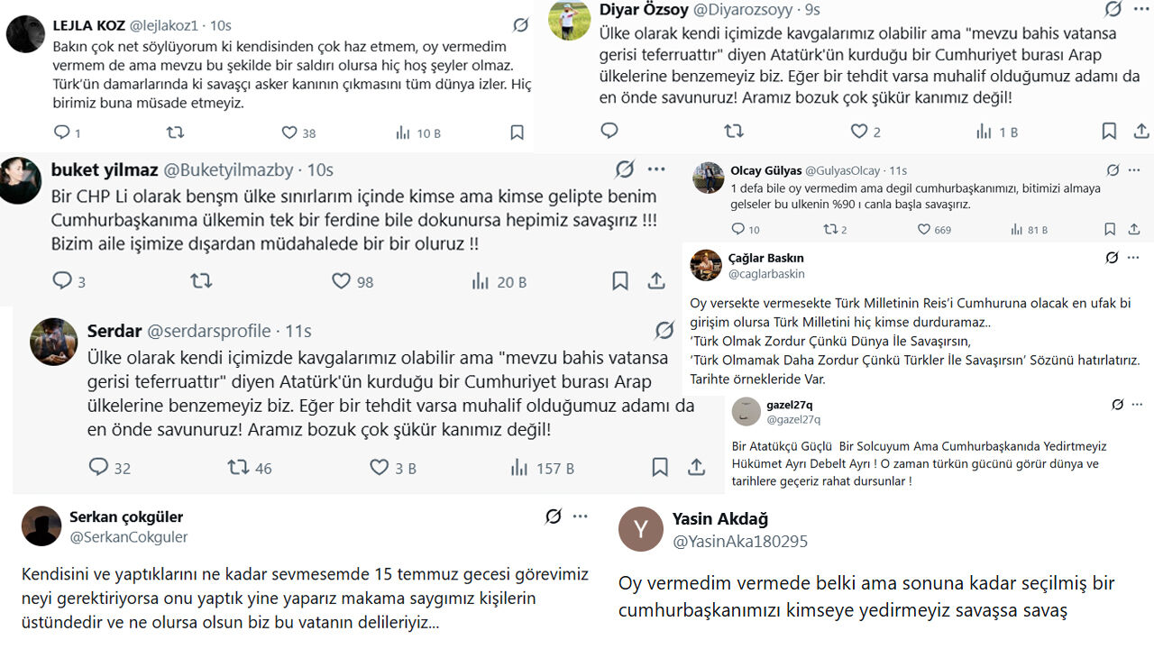 Erdoğan Destek Tweetleri