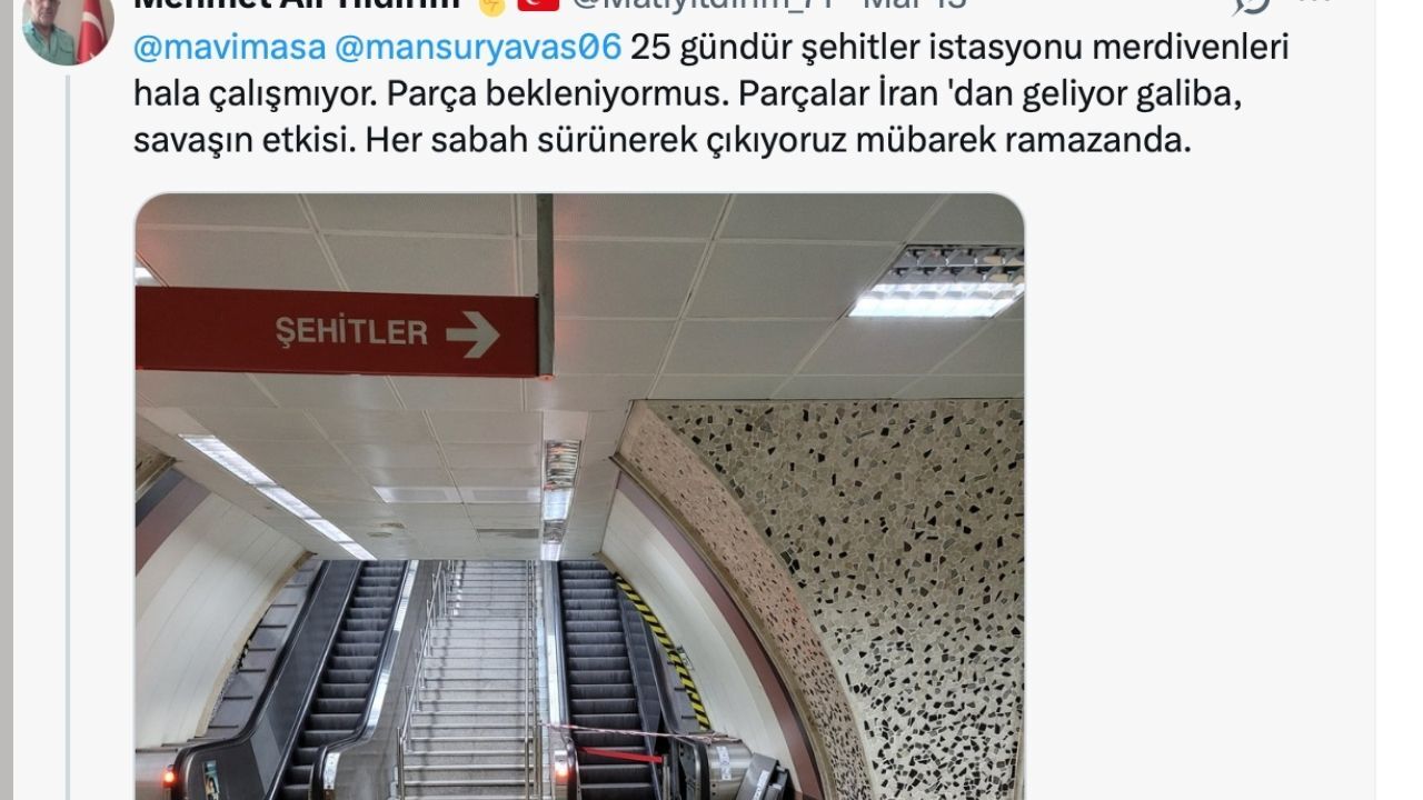Ankara'da yürüyen merdiven çilesi bitmiyor: Şimdi Şehitler'de!