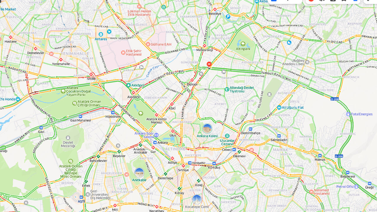 3 Mart Ankara Trafik Haritası