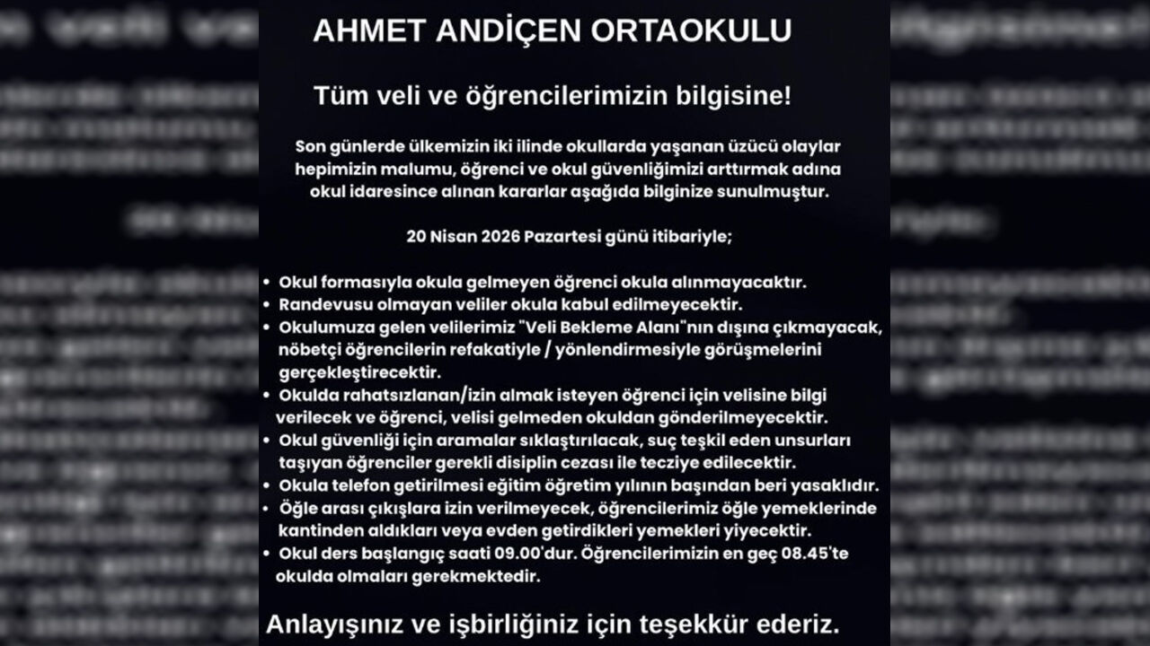 Ahmet Andiçen Ortaokulu Okul Kuralları